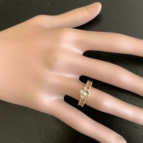 1.70Cts Natural Morganite 14k Solid Rose Gold Ring